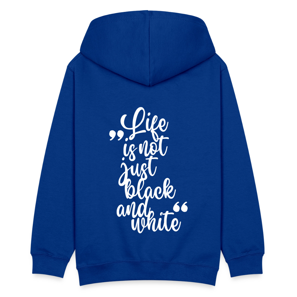 LiNBW. Kinder Hoodie Life is not just black and white - Royalblau