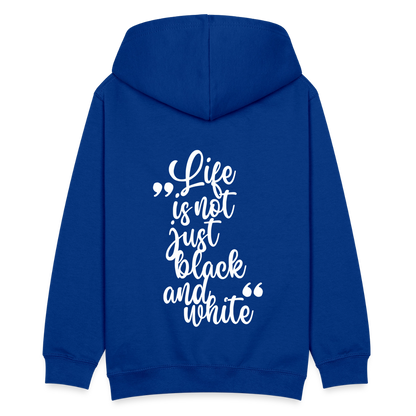 LiNBW. Kinder Hoodie Life is not just black and white - Royalblau