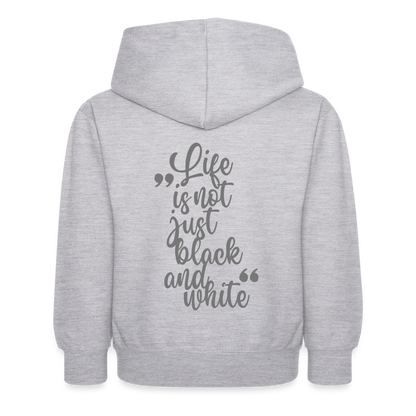 LiNBW. Kinder Hoodie Life is not just black and white - Hellgrau meliert