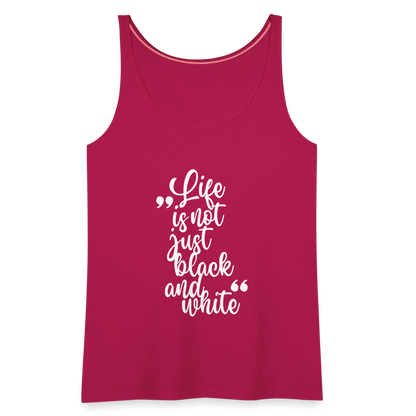 LiNBW. Frauen Tank-Top Life is not just black and white - dunkles Pink