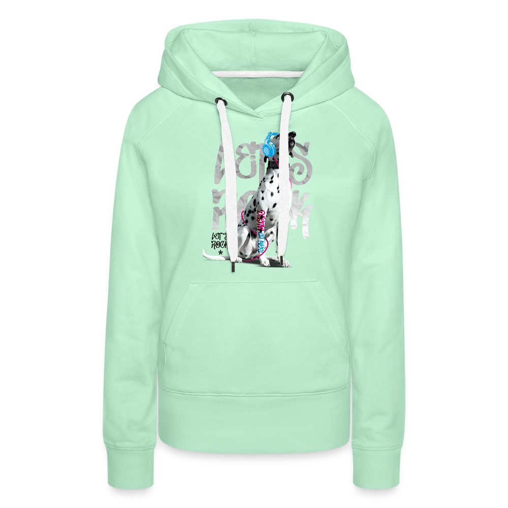 LiNBW. Frauen Hoodie Dalmatiner Let's Rock - helles Mintgrün