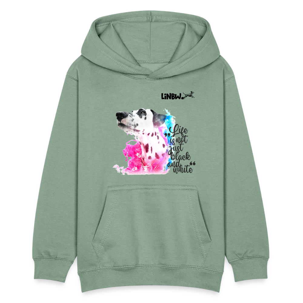 LiNBW. Kinder Hoodie Dalmatiner Life is not just black and white - Graugrün