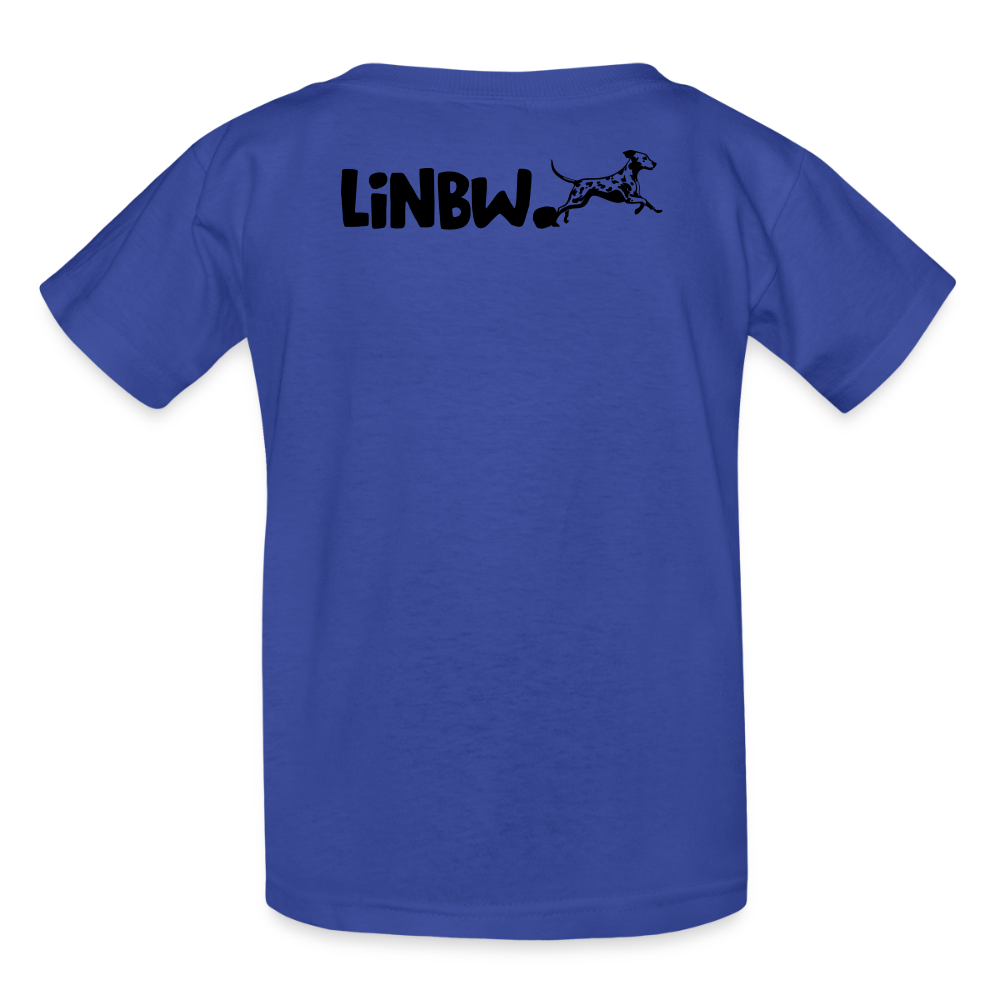 Kinder-T-Shirt – Life is not just black and white | Statement-Shirt mit Haltung - Royalblau