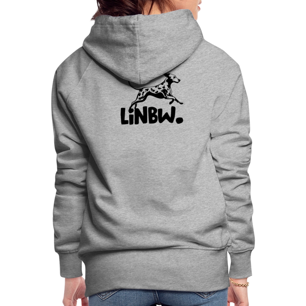 LiNBW. Frauen Hoodie Dalmatiner Life is not just black and white - Grau meliert