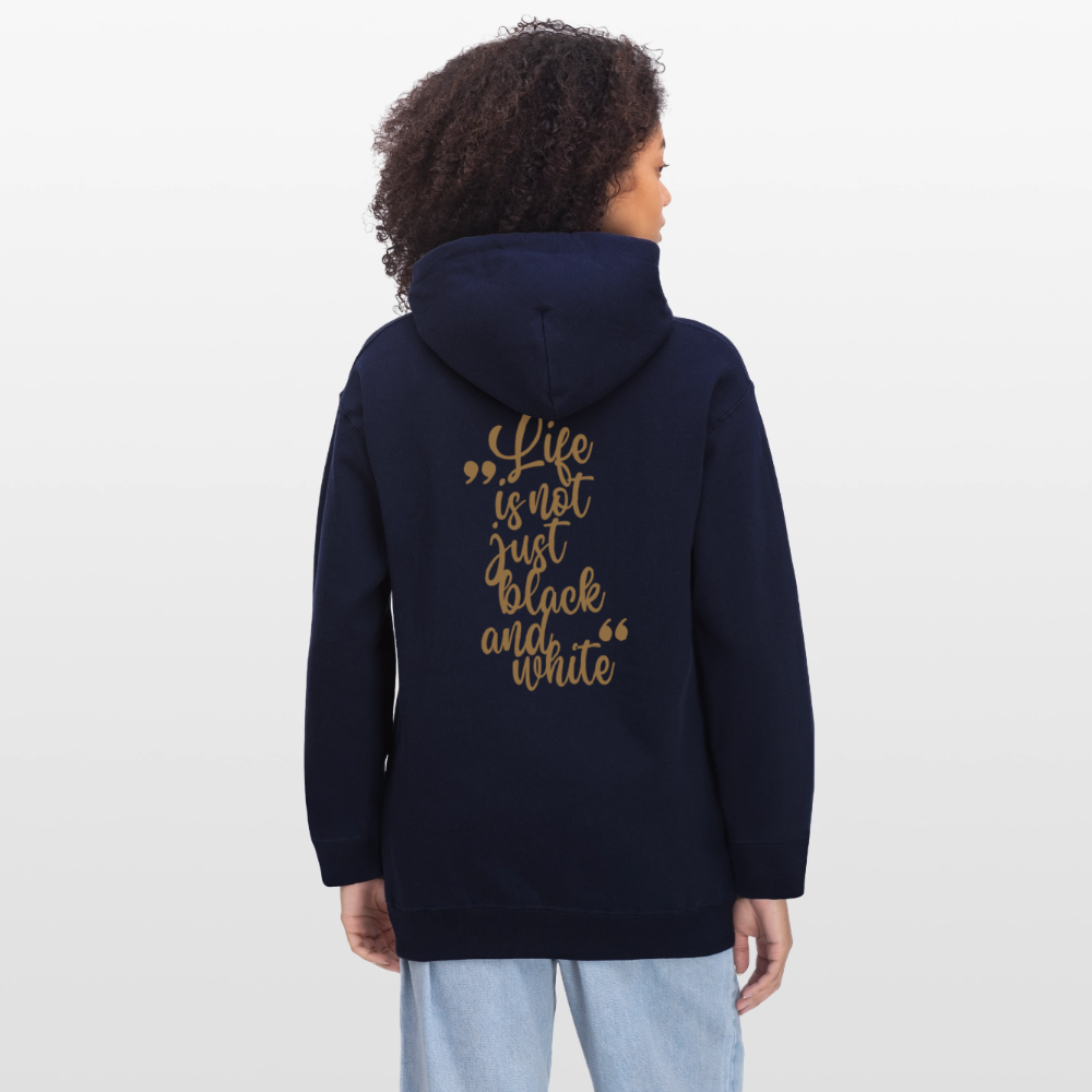 LiNBW. Männer & Frauen Hoodie Life is not just black and white - Navy