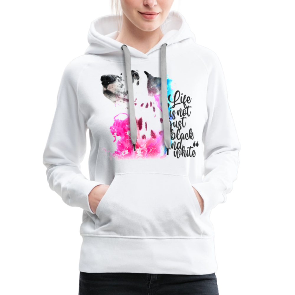 LiNBW. Frauen Hoodie Dalmatiner Life is not just black and white - Weiß