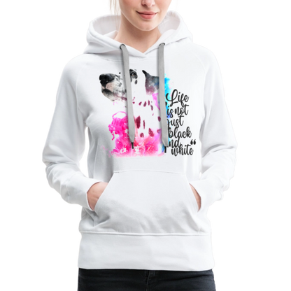 LiNBW. Frauen Hoodie Dalmatiner Life is not just black and white - Weiß