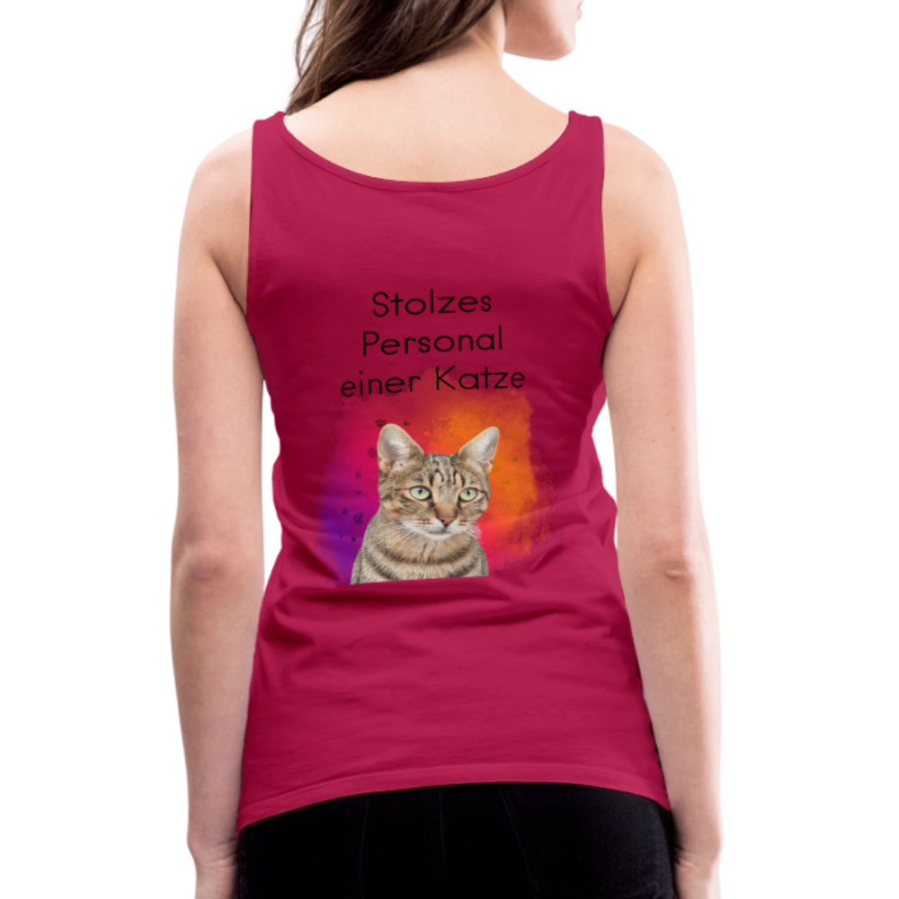 LiNBW. Frauen Tank-Top Stolzes Personal einer Katze - dunkles Pink