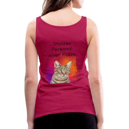 LiNBW. Frauen Tank-Top Stolzes Personal einer Katze - dunkles Pink