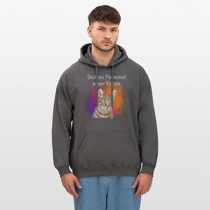 LiNBW. Männer & Frauen Hoodie Stolzes Personal einer Katze - Dunkelgrau