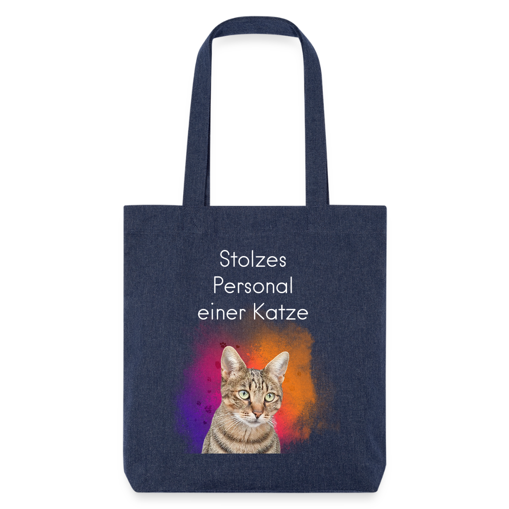 LiNBW. Stoffbeutel Stolzes Personal einer Katze - melange Blue