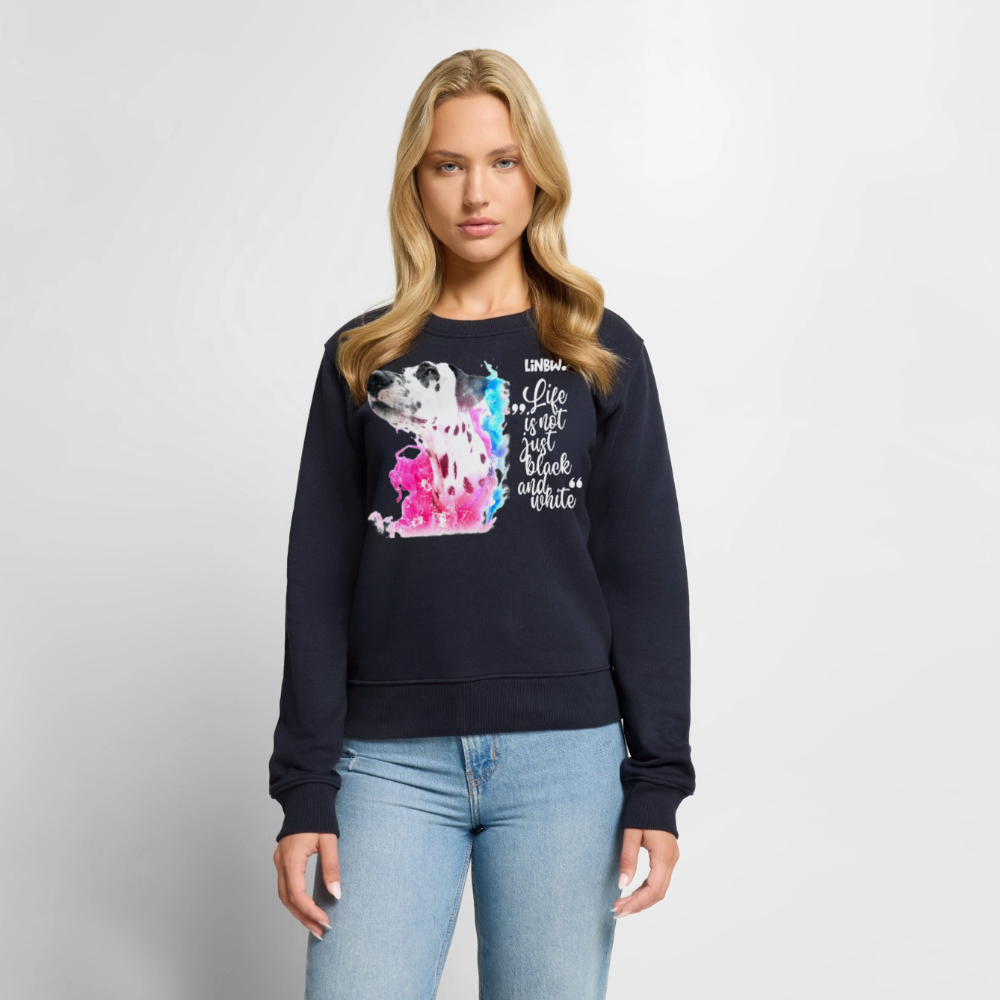 Damen Pullover „Boa Farbsplash“ – Pink & Blau – Life is not just black and white 🐾 - Navy