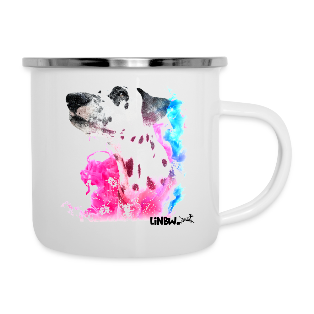 LiNBW. Emaille-Tasse Dalmatiner Life is not just black and white - Weiß