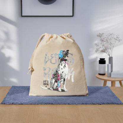 LiNBW. Baumwollbeutel Dalmatiner Let´s Rock - Natur