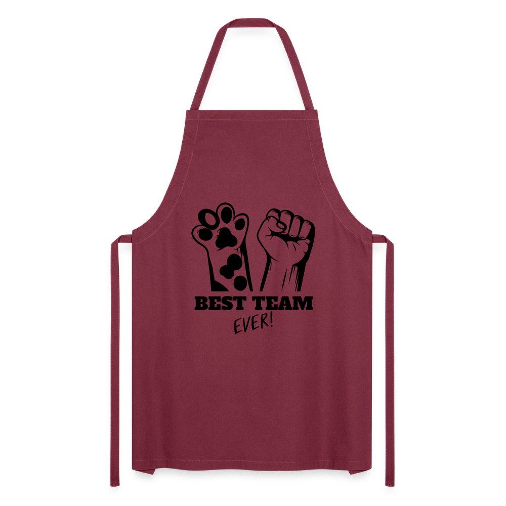 Kochschürze „Best Team Ever!“ – Mensch & Tier, unschlagbar vereint - Bordeaux