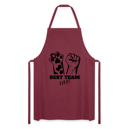 Kochschürze „Best Team Ever!“ – Mensch & Tier, unschlagbar vereint - Bordeaux