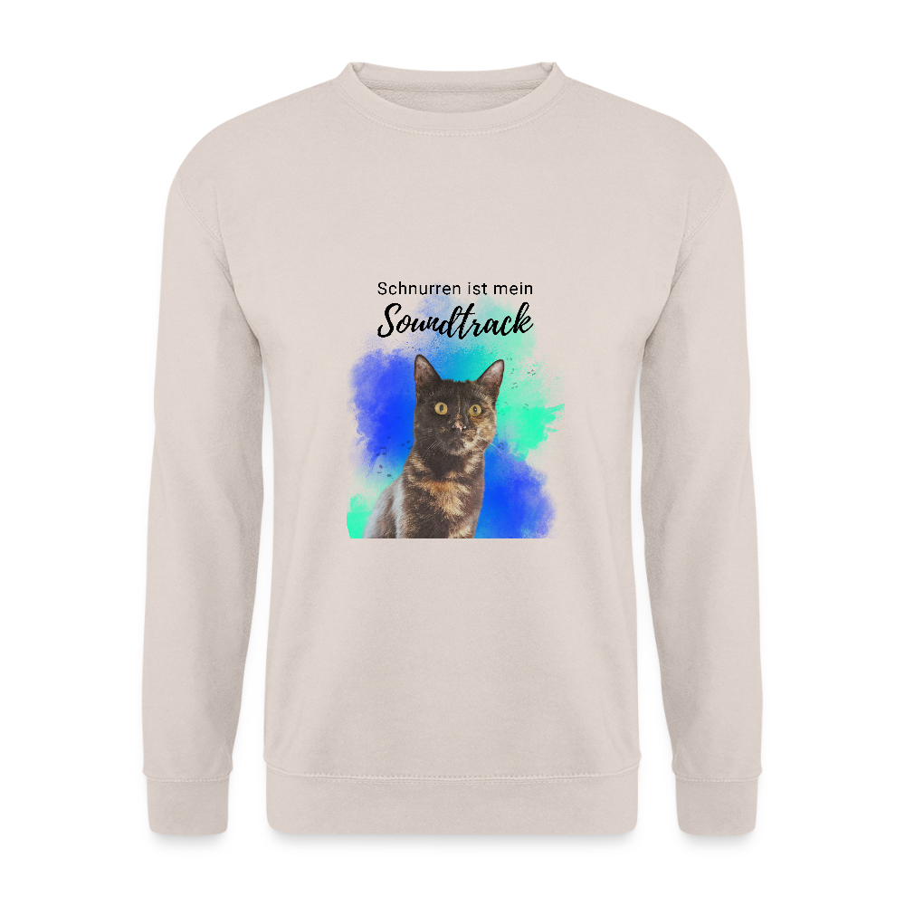 LiNBW. Männer Pullover Schnurren ist mein Soundtrack - Sand