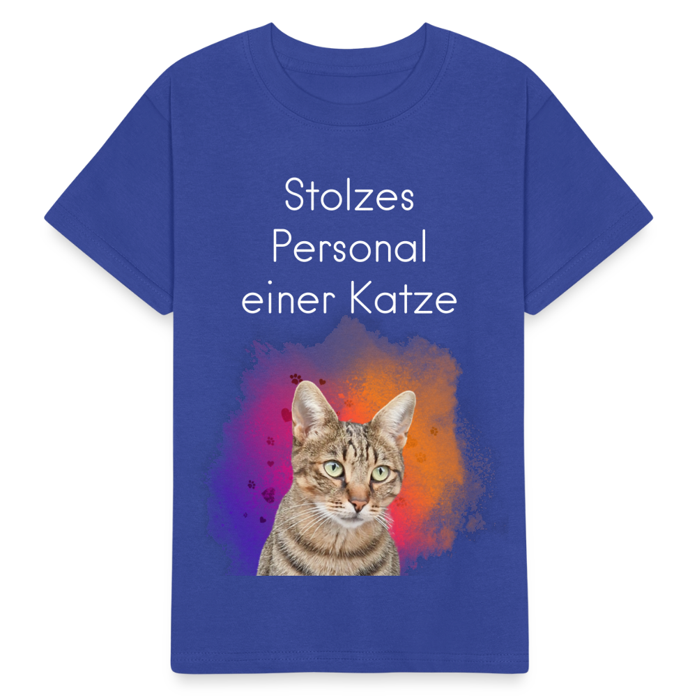 Kinder-T-Shirt – Stolzes Personal einer Katze | Für Mini-Katzenfans - Royalblau