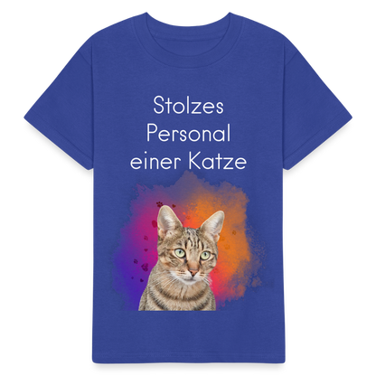 Kinder-T-Shirt – Stolzes Personal einer Katze | Für Mini-Katzenfans - Royalblau