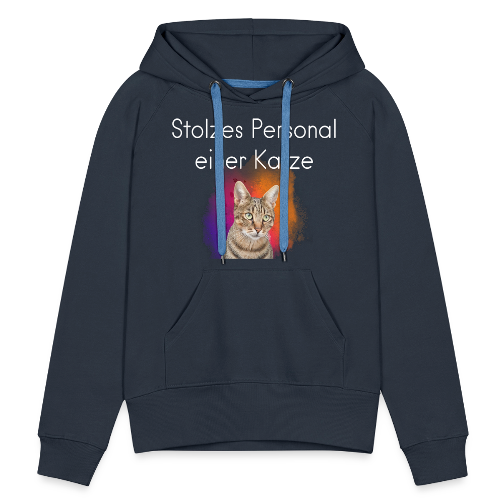 LiNBW.  Frauen Hoodie Stolzes Personal einer Katze - Navy