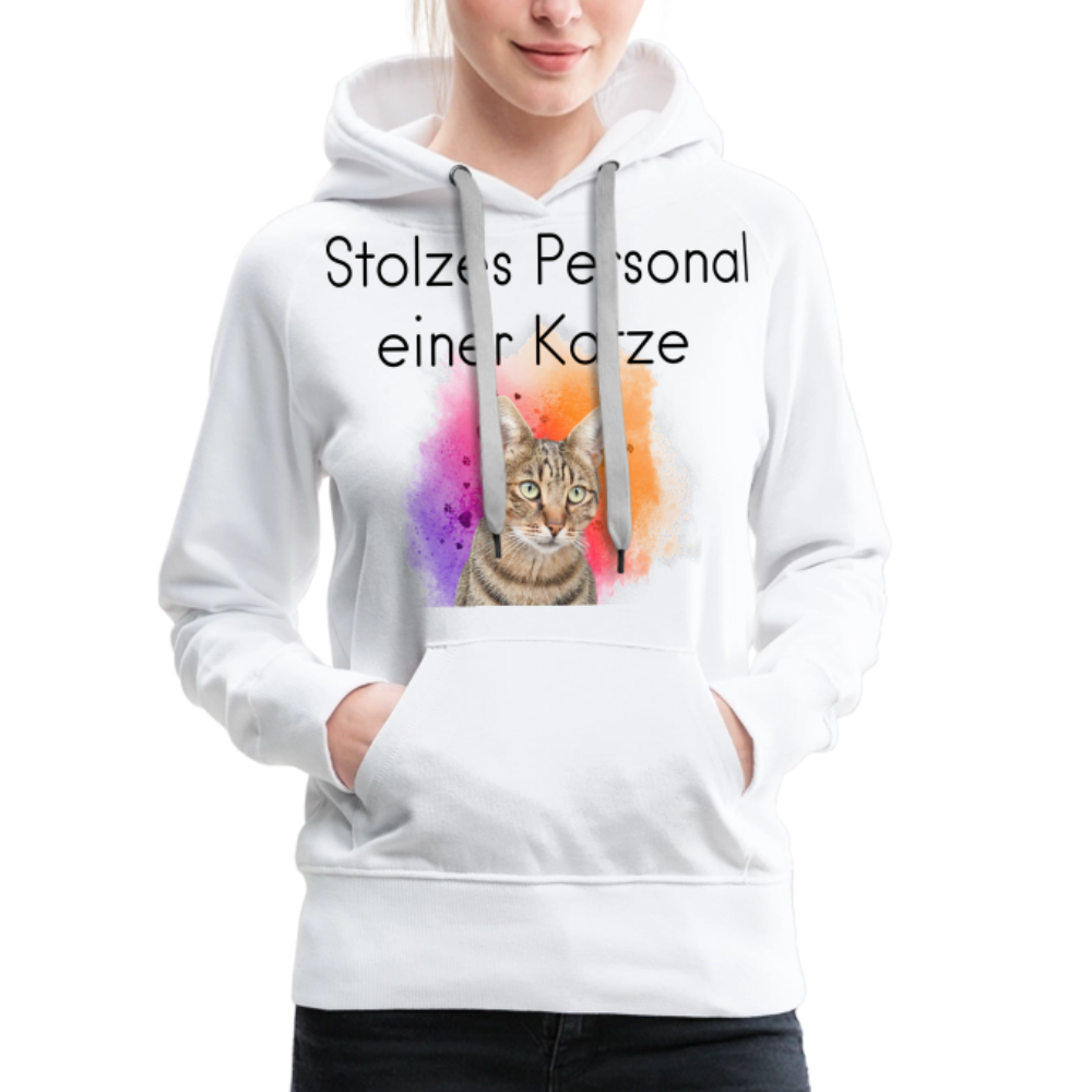 LiNBW.  Frauen Hoodie Stolzes Personal einer Katze - Weiß