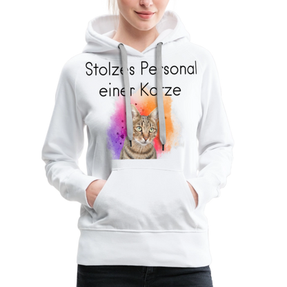 LiNBW.  Frauen Hoodie Stolzes Personal einer Katze - Weiß