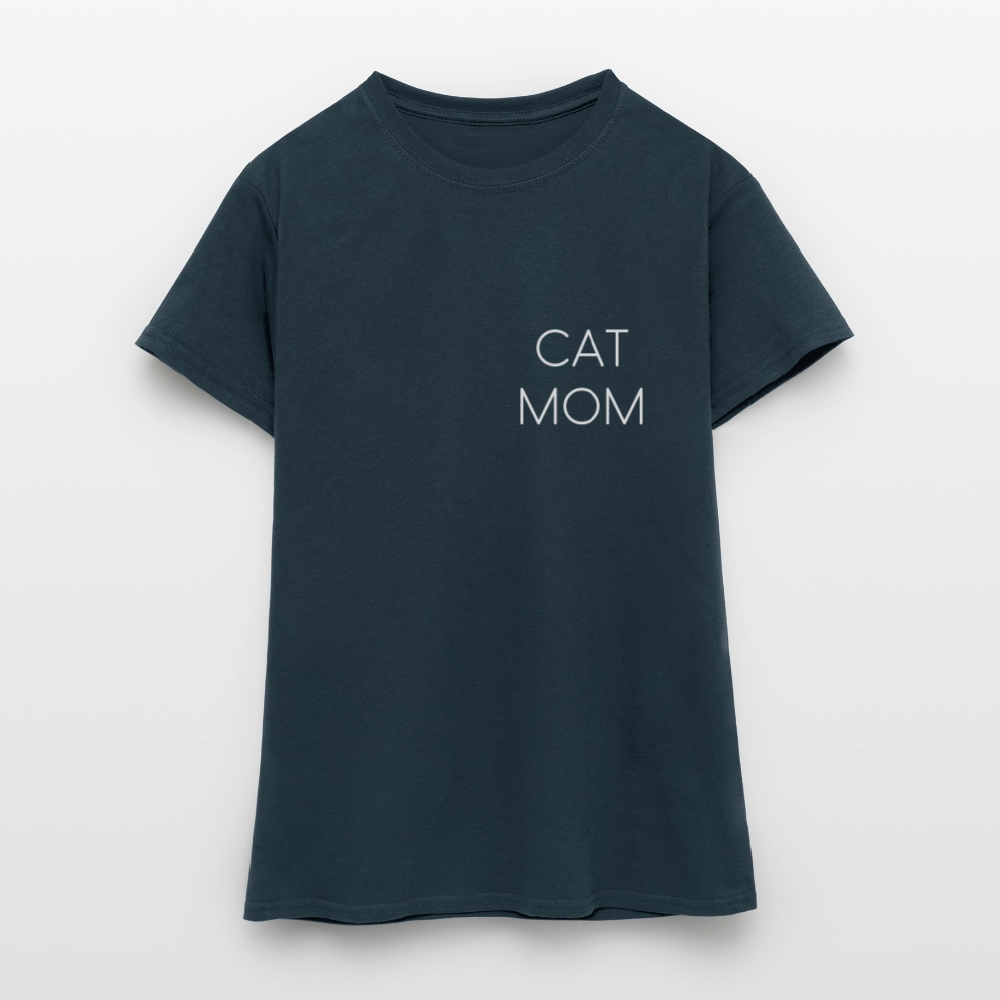LiNBW. Frauen T-Shirt Stolzes Personal einer Katze - Navy