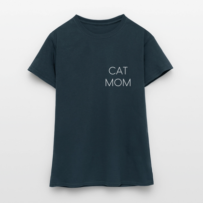 LiNBW. Frauen T-Shirt Stolzes Personal einer Katze - Navy
