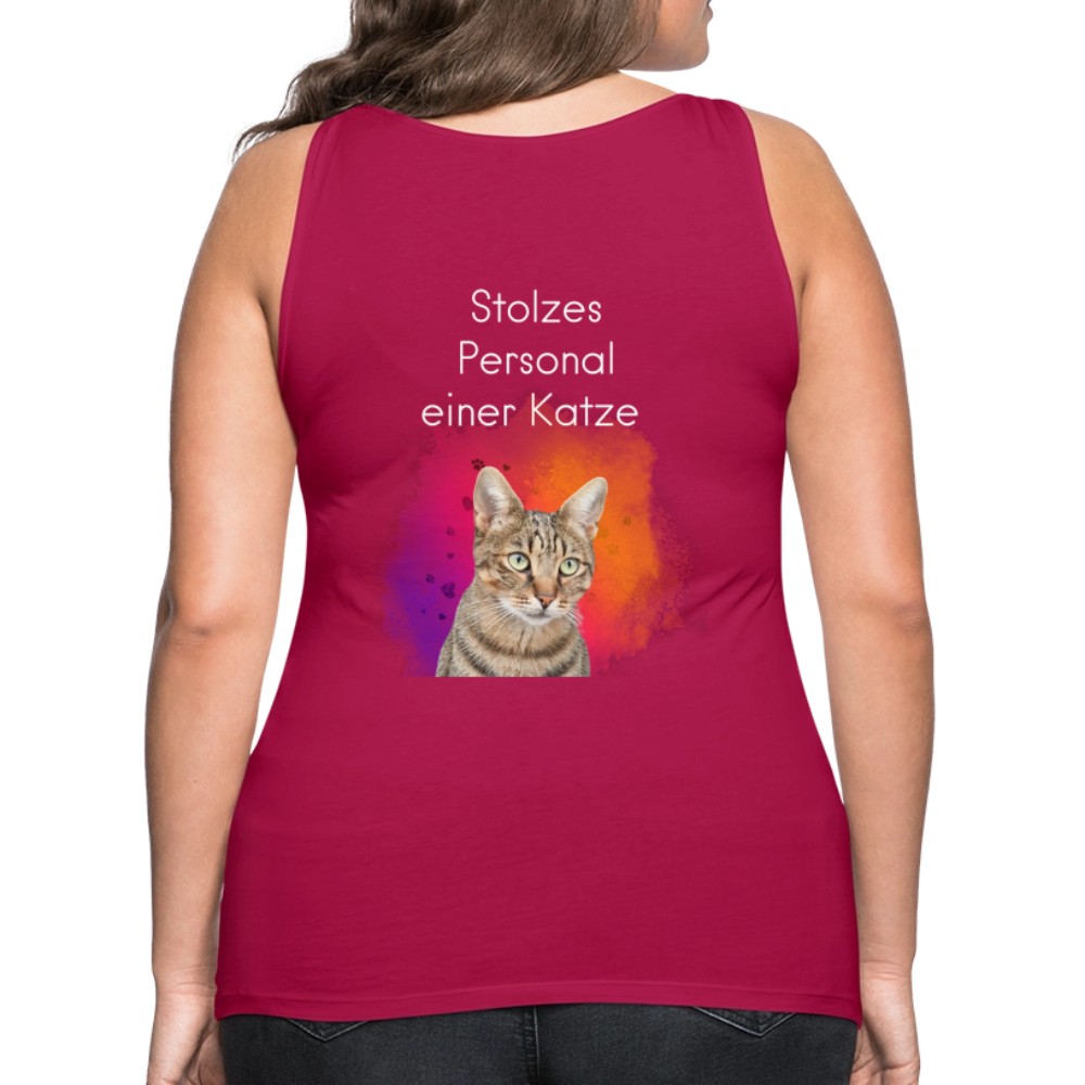LiNBW. Frauen Tank-Top Stolzes Personal einer Katze - dunkles Pink