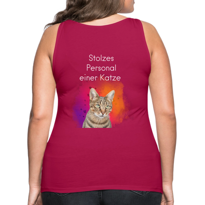 LiNBW. Frauen Tank-Top Stolzes Personal einer Katze - dunkles Pink