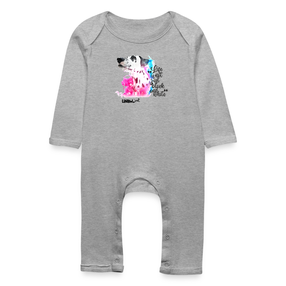LiNBW. Baby Strampler Dalmatiner Life is not just black and white - Grau meliert