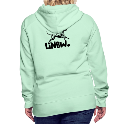 LiNBW. Frauen Hoodie Dalmatiner Life is not just black and white - helles Mintgrün