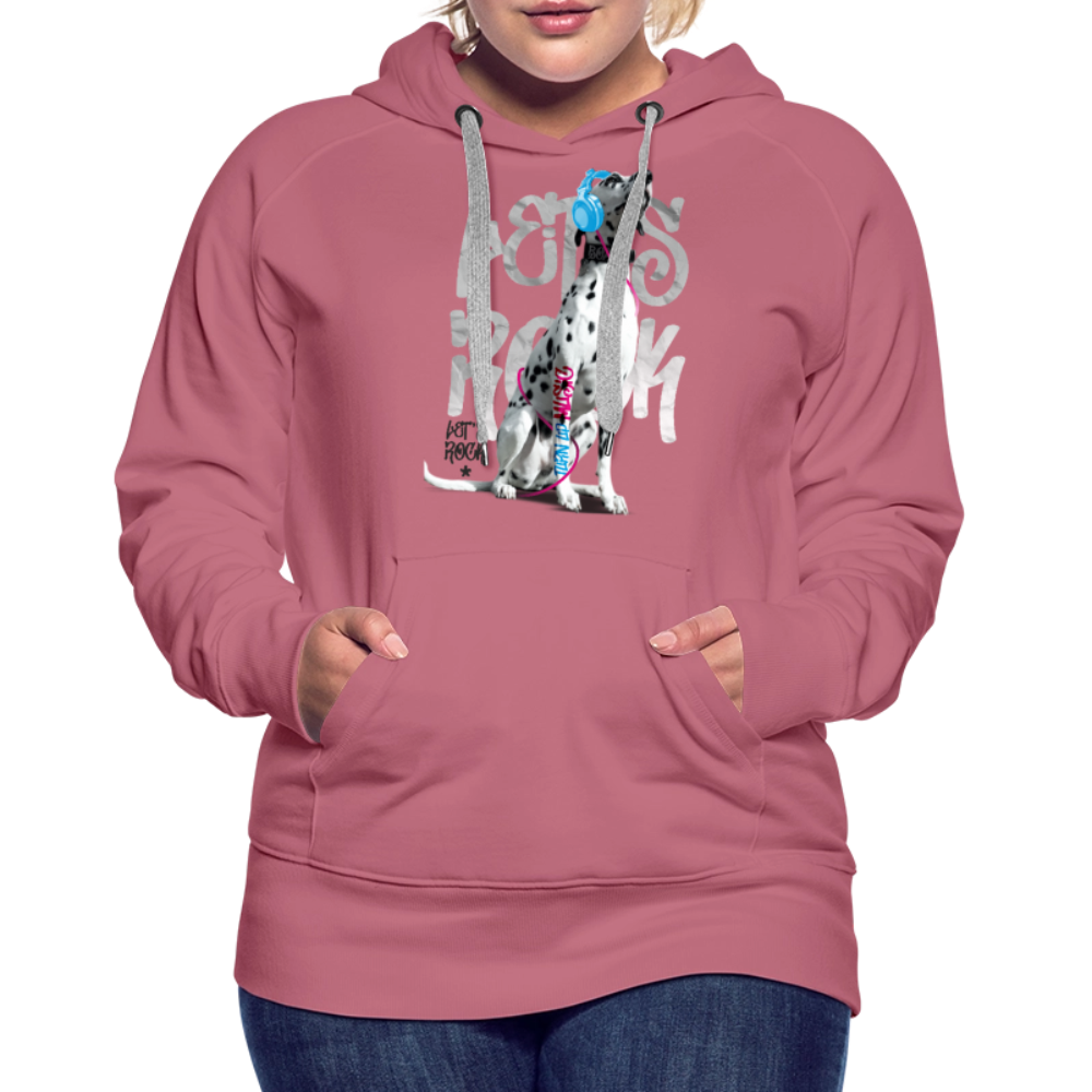 LiNBW. Frauen Hoodie Dalmatiner Let's Rock - Malve