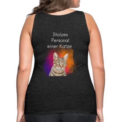 LiNBW. Frauen Tank-Top Stolzes Personal einer Katze - Anthrazit