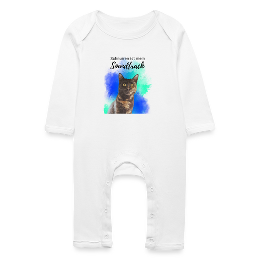 LiNBW. Baby Strampler Schnurren ist mein Soundtrack - Weiß