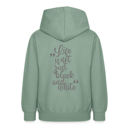 LiNBW. Teenager Hoodie Life is not just black and white - Graugrün