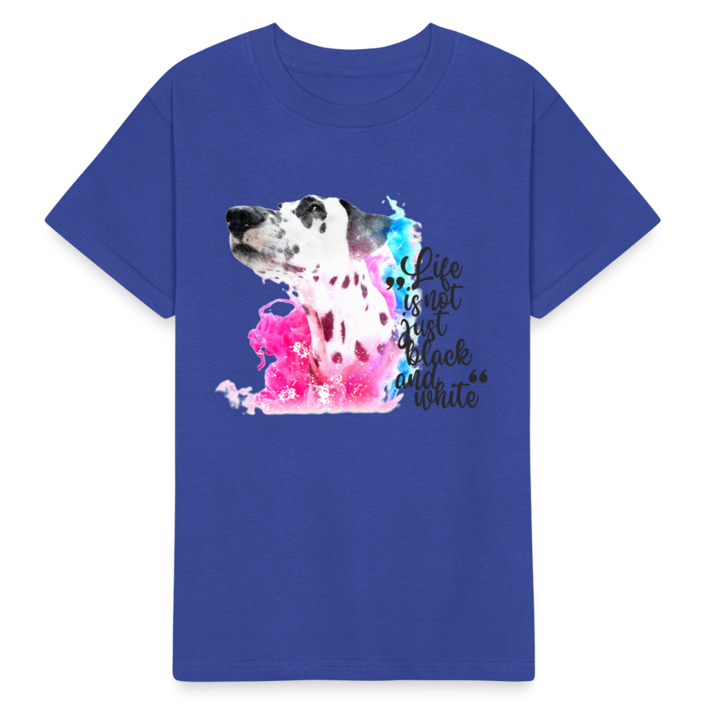 Kinder-T-Shirt – Dalmatiner in Farbe | Life is not just black and white - Royalblau