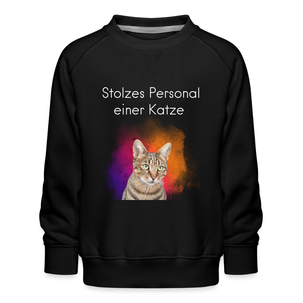 LiNBW. Kinder Pullover Stolzes Personal einer Katze - Schwarz