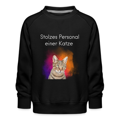 LiNBW. Kinder Pullover Stolzes Personal einer Katze - Schwarz