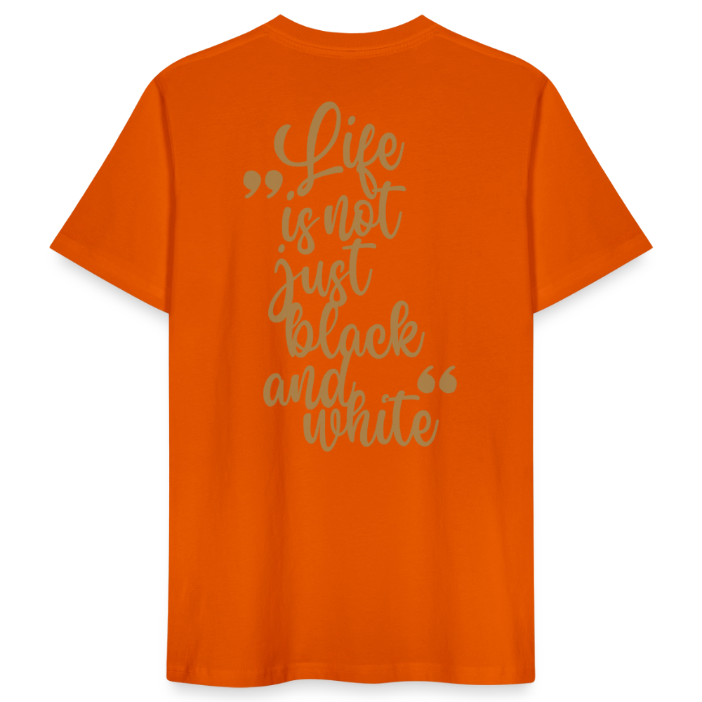 LiNBW. Männer T-Shirt Life is not just black and white - Tieforange