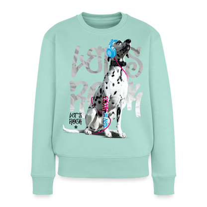 Damen Pullover „Let’s Rock“ – Boa mit Kopfhörern – für Musik- & Hundefans 🎧🐾 - Mint 