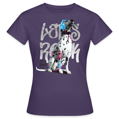 LiNBW. Frauen T-Shirt Dalmatiner Let's Rock - Dunkellila