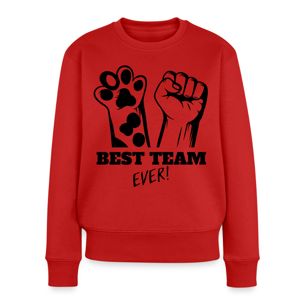 Damen Pullover „Best Team Ever“ –  für wahre Freundschaft 🐾✊ - Rot