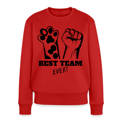 Damen Pullover „Best Team Ever“ –  für wahre Freundschaft 🐾✊ - Rot