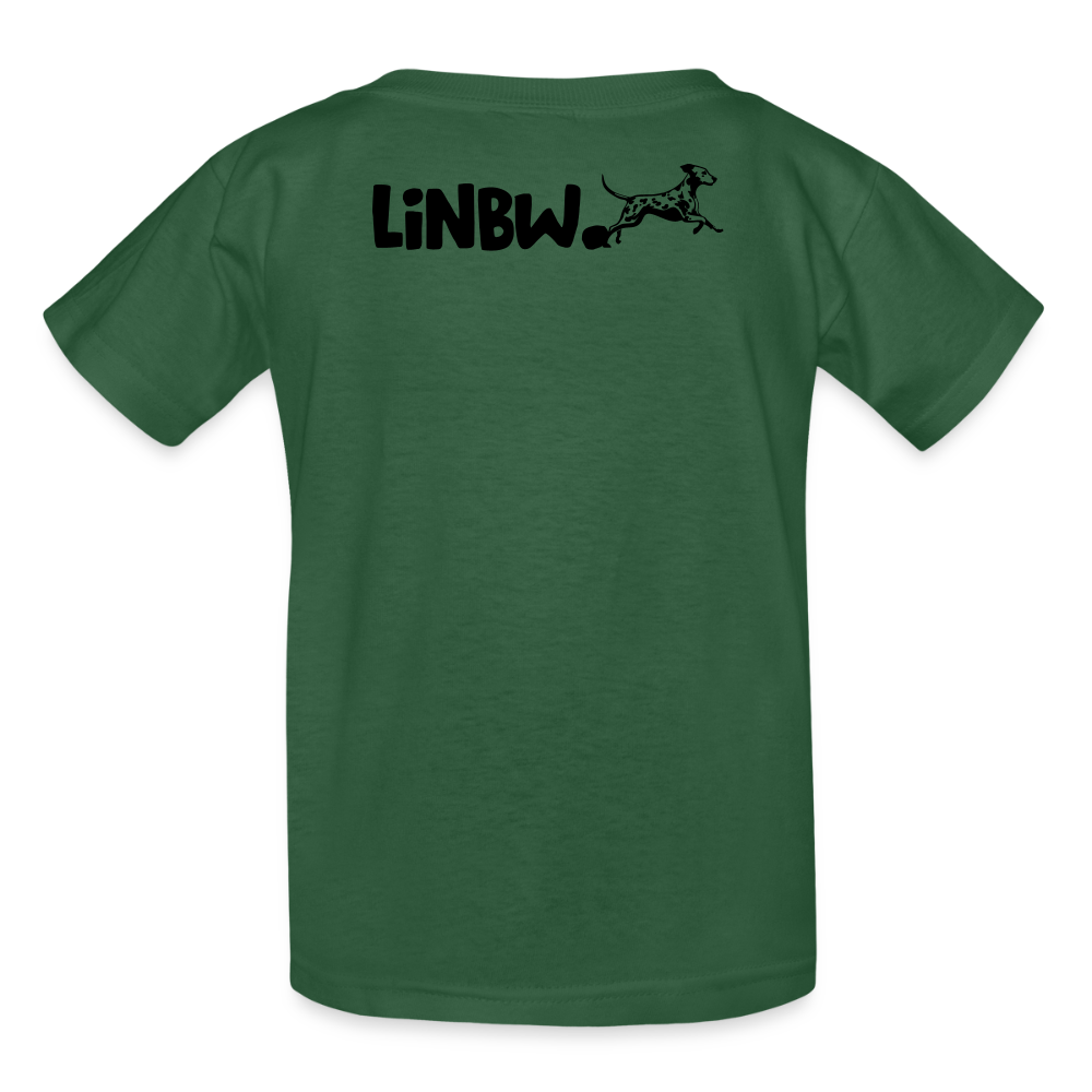 Kinder-T-Shirt – Life is not just black and white | Statement-Shirt mit Haltung - Flaschengrün