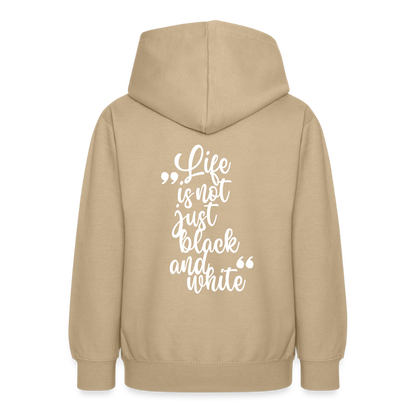 LiNBW. Teenager Hoodie Life is not just black and white - Sand
