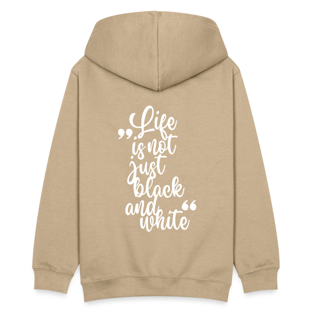 LiNBW. Teenager Hoodie Life is not just black and white - Sand