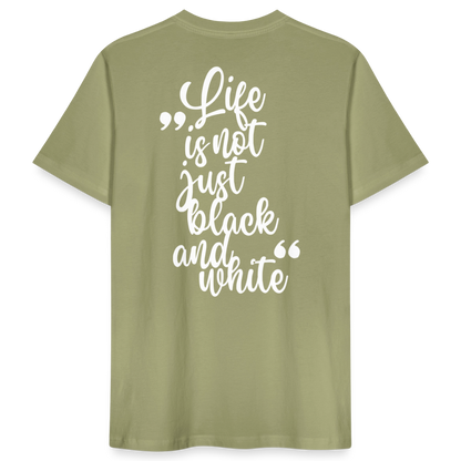 LiNBW. Männer T-Shirt Life is not just black and white - Nebelgrün