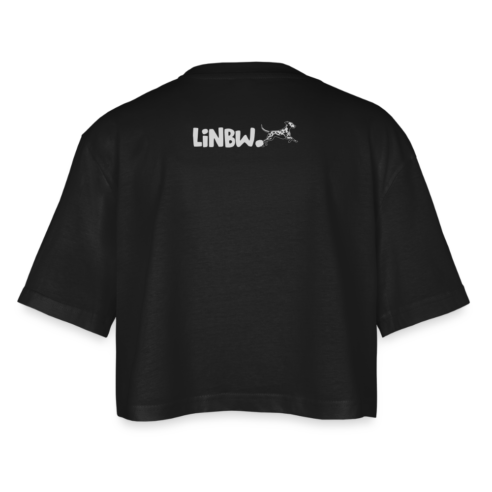 LiNBW. Frauen Cropped T-Shirt Life is not just black and white - Schwarz