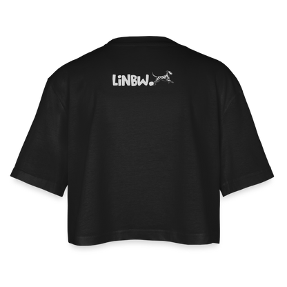 LiNBW. Frauen Cropped T-Shirt Life is not just black and white - Schwarz